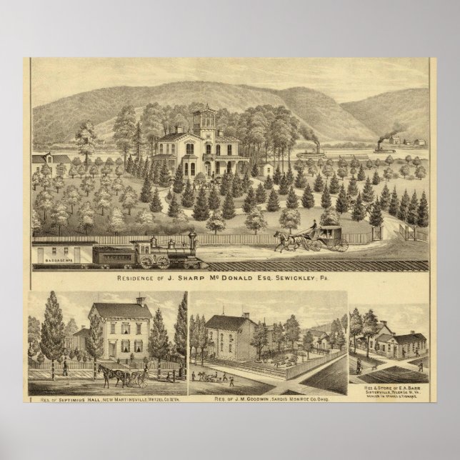 Póster Residência de J Sharp McDonald Sewickley (Frente)