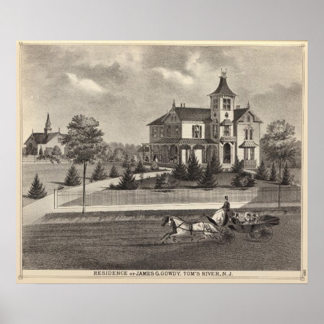 Poster Residência de James G Gowdy, Rio de Tom, NJ (Frente)