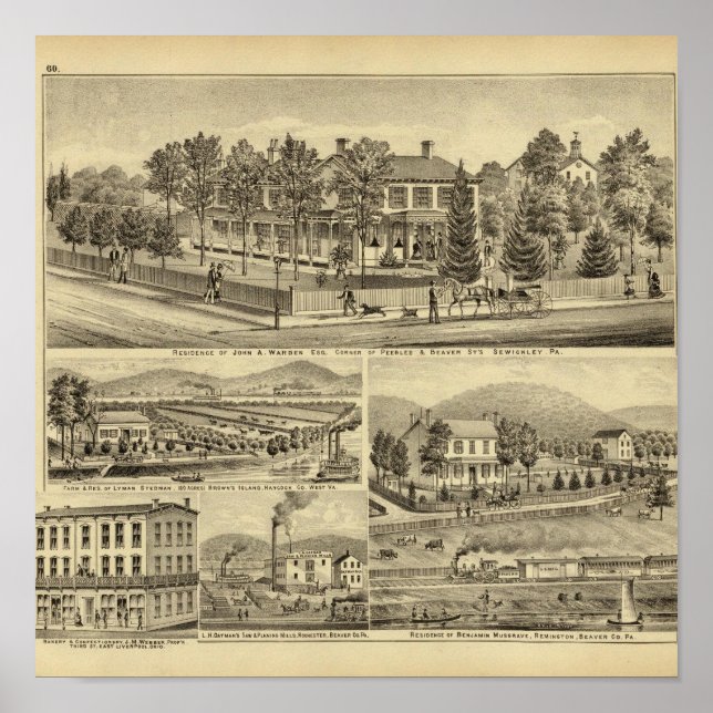 Póster Residência de John A Warden Sewickley (Frente)