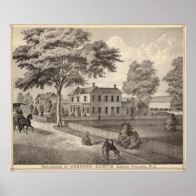 Poster Residência de Osborne Curtis, Aldeia da Praça, NJ (Frente)