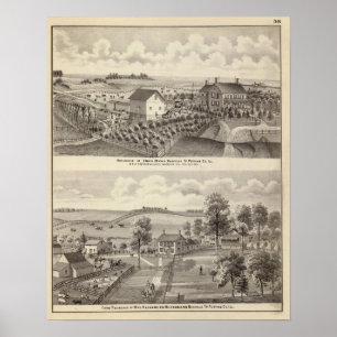 Póster Residência e residência da fazenda na magnólia 