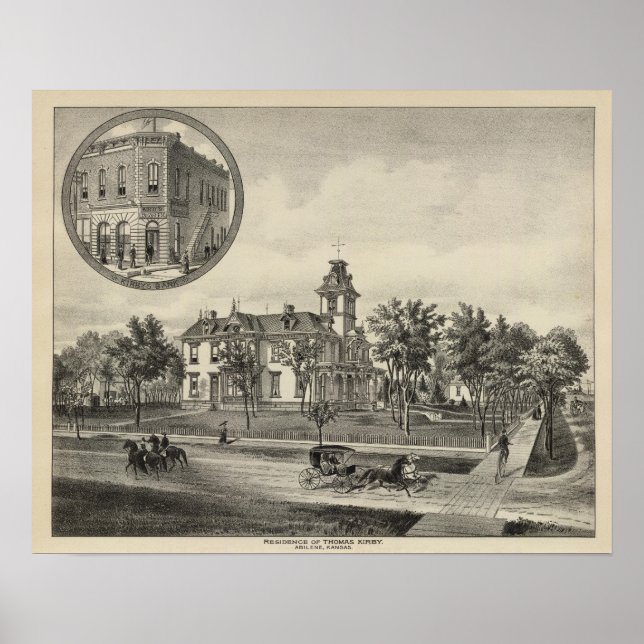 Poster Residência Kirby e Banco, Abilene, Kansas (Frente)