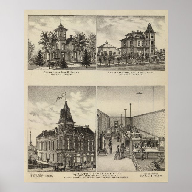 Póster Residências, Abilene, Kansas (Frente)