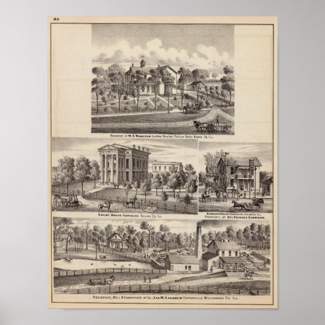 Póster Residências e edifícios em Poplar Grove (Frente)