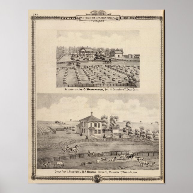 Poster Residências e fazendas de Warrington (Frente)