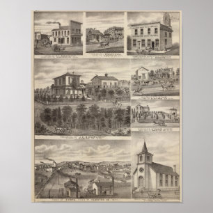 Poster Residências, negócios, e cidade de Eyota