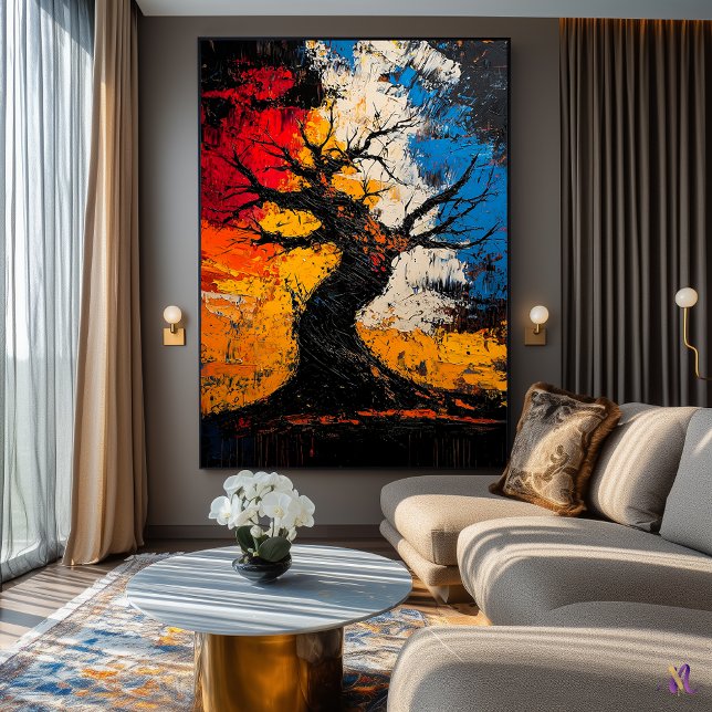 Poster Resiliência torcida - Árvore Abstrato expressionis (Criador carregado)