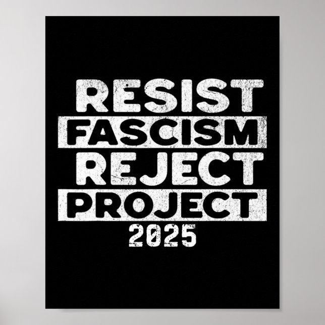 Poster Resist Fascism Reject Project 2025  (Frente)