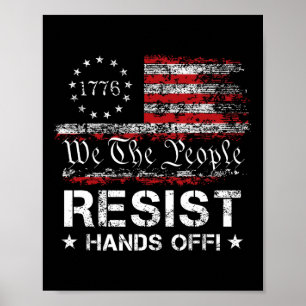 Poster Resist Mãos Fora Vintage Nós O Povo Bandeira Ameri