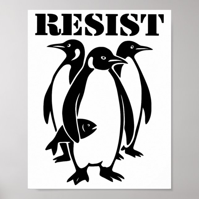 Poster Resist Penguins - Tarifa Trump (Frente)