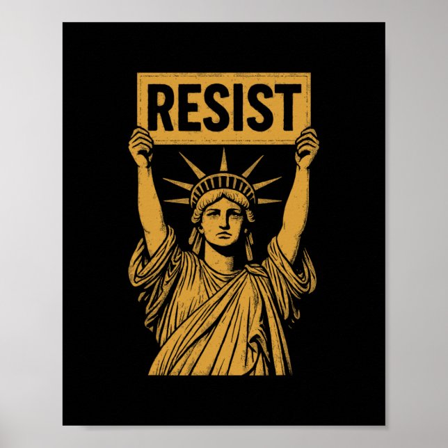 Poster Resist Statue Of Liberty Rebel Protest Against Hig (Frente)
