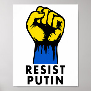 Poster Resista ao Punho Levantado de Protesto Putin