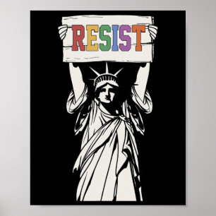Poster Resista Estátua Da Liberdade Paz Bondade Trump Hum