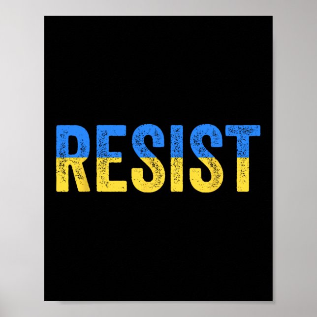 Poster Resista Fique Com O Apoio Da Ucrânia Protesto Da U (Frente)