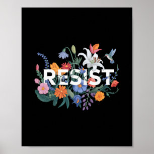 Poster Resista Floral Protesto Resistência Política Mulhe