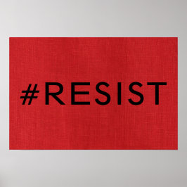 Póster #Resista no Cartaz de Foto de Textura de Linho Ver