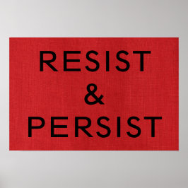 Póster Resista & Persista na Foto com Textura de Linho Ve
