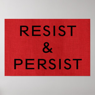 Póster Resista & Persista na Foto com Textura de Linho Ve