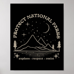 Poster Resista Proteja Gráfico dos Nossos Parques Naciona