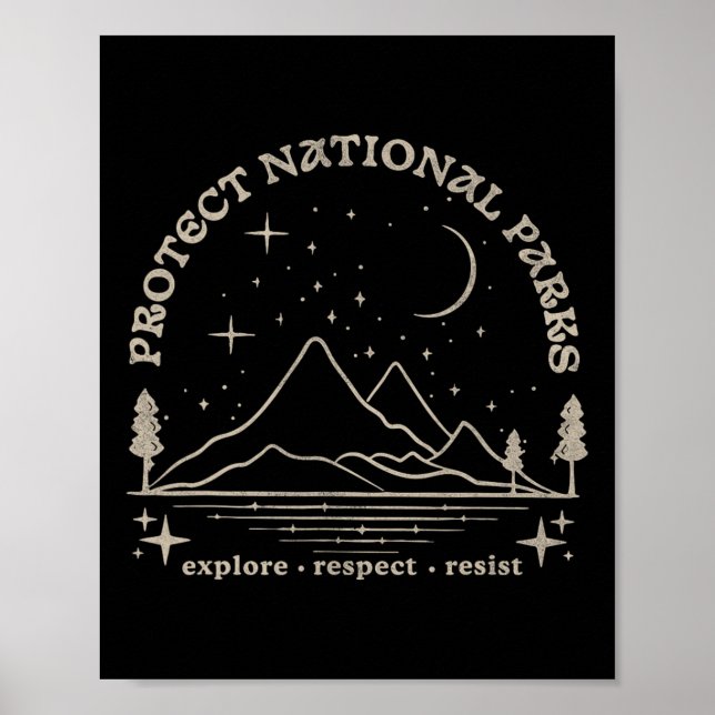 Poster Resista Proteja Gráfico dos Nossos Parques Naciona (Frente)