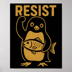 Poster Resista Rebelião do Pinguim Resistência Protesto C