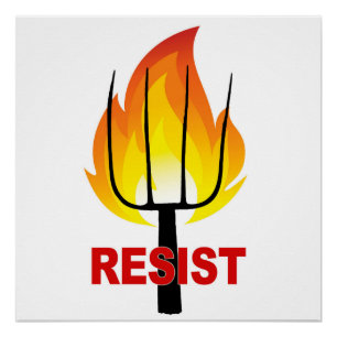 Póster Resiste à tocha e ao garfo