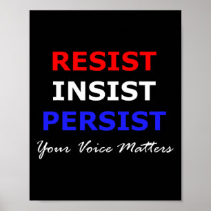 Poster Resiste Insistir Persista Seus Problemas De Voz Pa