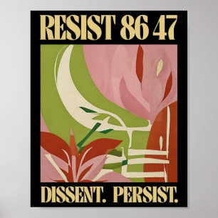 Poster Resistência 8647 Discordância Persiste Anti-Trump 