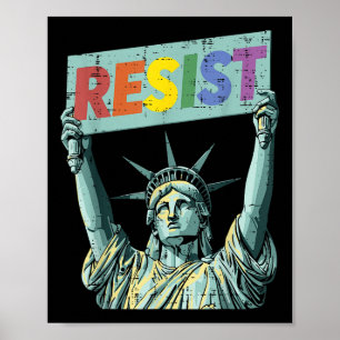 Poster Resistência à Estátua Arco-Íris Liberdade Protesto