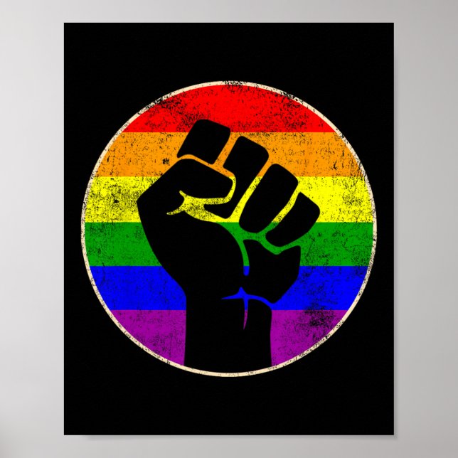 Poster Resistência à força do arco-íris lésbica Gay Lgbt  (Frente)