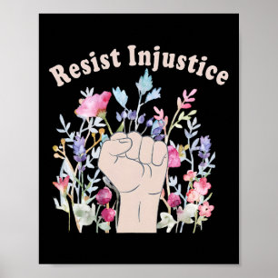 Poster Resistência à Injustiça Direitos Humanos Apoio Fem
