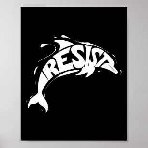 Poster Resistência a Trump Golfinho Protesto Anti-Trump P