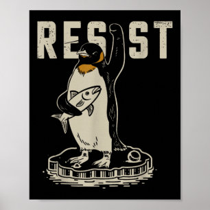 Poster Resistência ao Ativismo Pinguim - Ato Engraçado Re