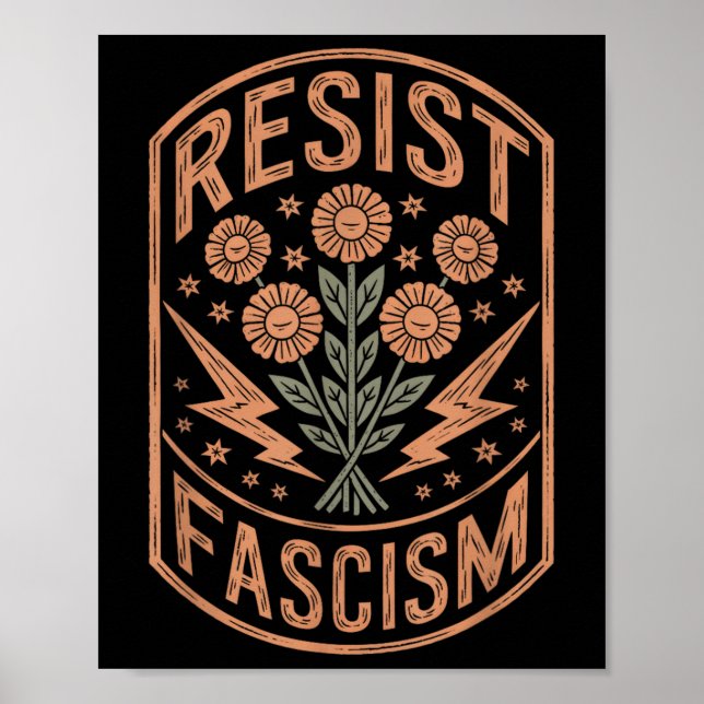 Poster Resistência ao fascismo Protesto Trump Anti Trump (Frente)