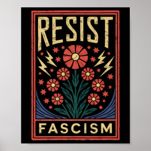 Poster Resistência ao fascismo Protesto Trump Anti Trump