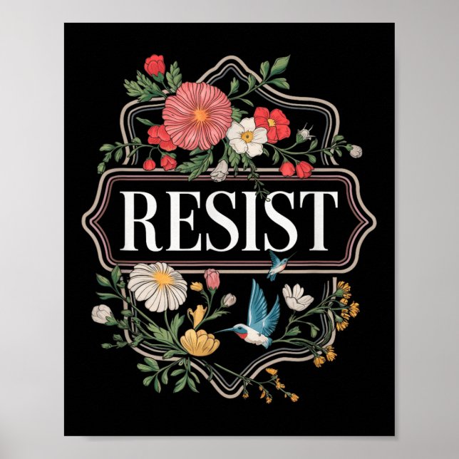 Poster Resistência ao Protesto Floral Trump Anti Trump (Frente)