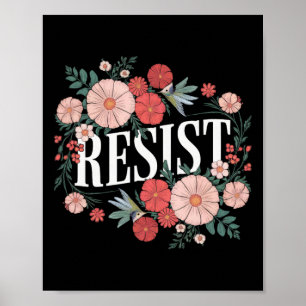 Poster Resistência ao Protesto Floral Trump Anti Trump 1