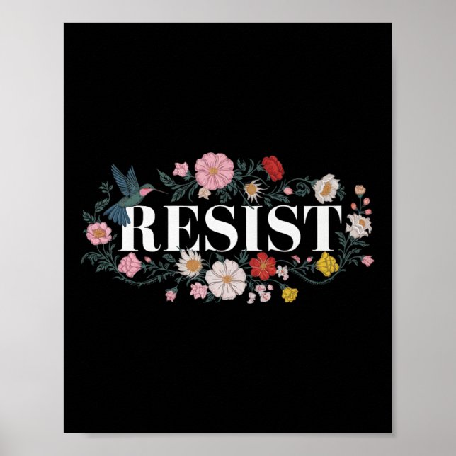 Poster Resistência ao Protesto Floral Trump Premium _4 (Frente)