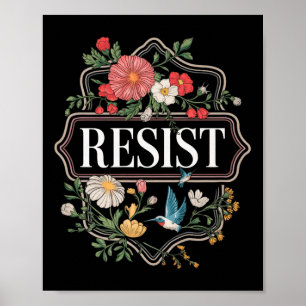 Poster Resistência ao Protesto Floral Trump Premium _5