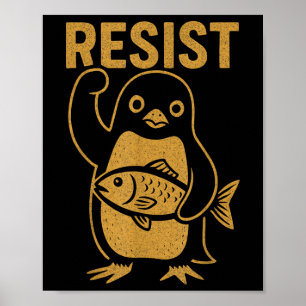 Poster Resistência ao Rebelde Penguin Anti-Trump Protesto
