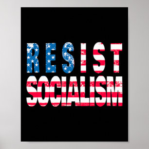 Poster Resistência ao Socialismo - Bandeira Patriótica do