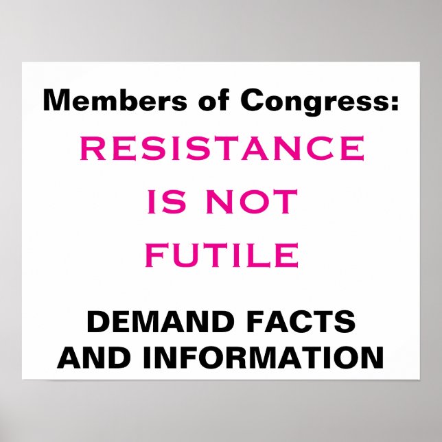 Poster Resistência do Congresso não é prova de fatos inút (Frente)