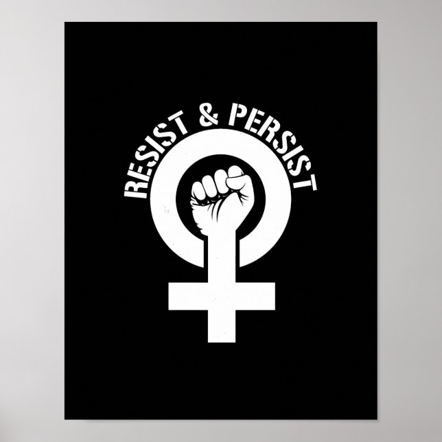 Poster Resistência Feminista - Resistente e Persistente - (Frente)