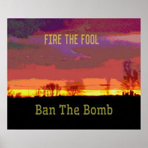 Póster Resistência política do #Banthebomb vermelho de