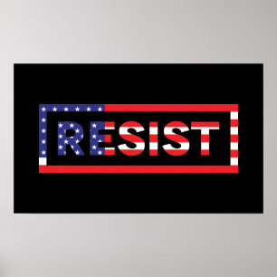 Poster RESISTENTE  Bandeira dos Estados Unidos