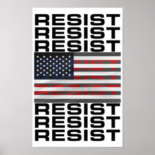 Poster Resistir à bandeira americana