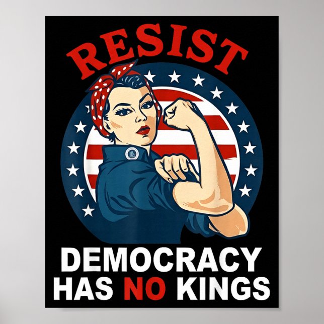 Poster Resistir à democracia tem reis mulher garota améri (Frente)