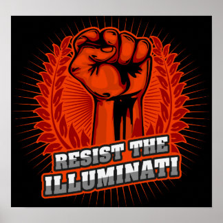 Poster Resistir À Ponta Laranja Illuminati Levantada