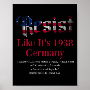 Poster Resistir A Pritker Citando Alemanha 1938 Rejeitar