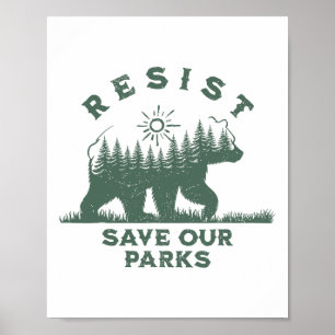 Poster Resistir A Salvar Nossos Parques Nacionais Nos Eua